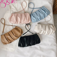 Cloud Fold Shoulder Bag Underarm French Small Handbag Purse Female