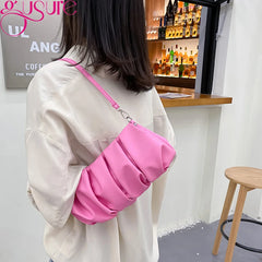 Cloud Fold Shoulder Bag Underarm French Small Handbag Purse Female