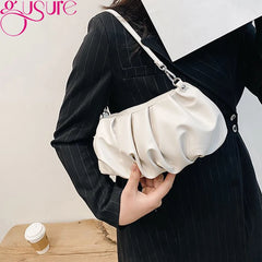 Cloud Fold Shoulder Bag Underarm French Small Handbag Purse Female