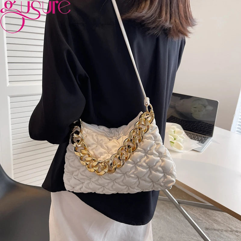 Hobos Bag Chain Clutch Purse Handbag Women Small Totes Armpit