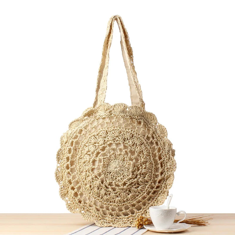 Large Capacity Round Women Beach Bags for Travel Handbags
