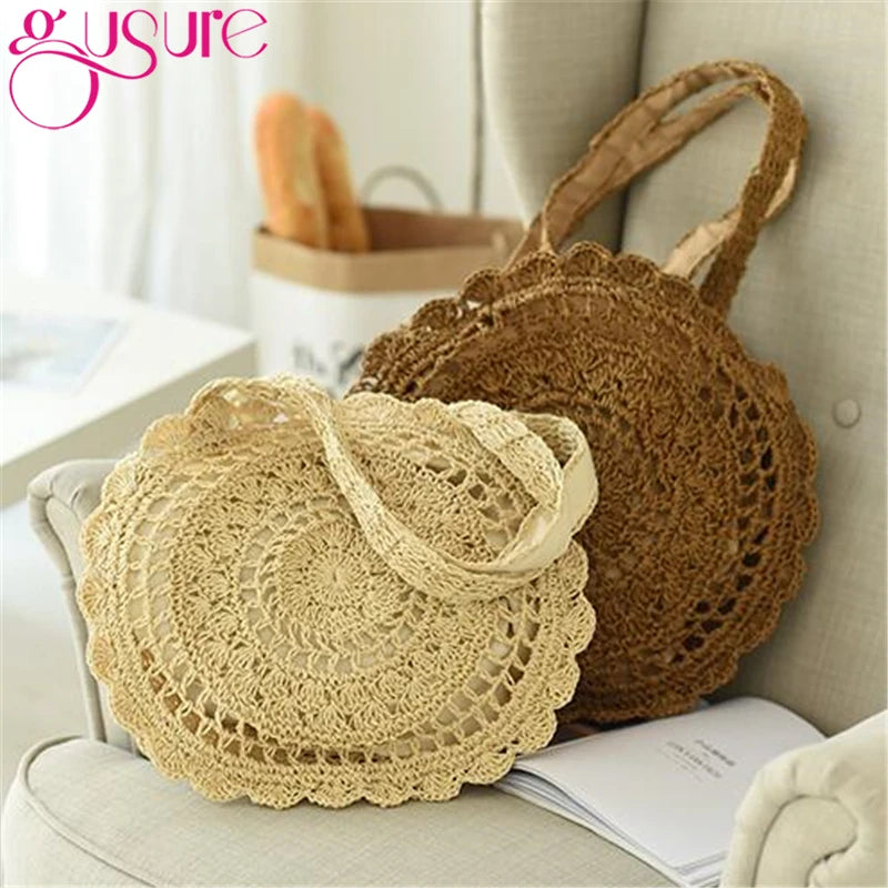 Large Capacity Round Women Beach Bags for Travel Handbags