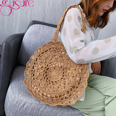 Large Capacity Round Women Beach Bags for Travel Handbags
