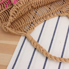 Hollow Straw Net Beach Bag Women Tote High Capacity Handbag Summer Shoulder Bags
