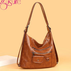 Large Capacity Women Shoulder Hobo Bag Soft PU Leather Handbag Tote Purse