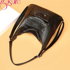 Large Capacity Women Shoulder Hobo Bag Soft PU Leather Handbag Tote Purse