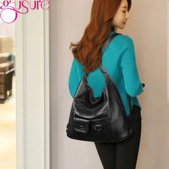 Large Capacity Women Shoulder Hobo Bag Soft PU Leather Handbag Tote Purse