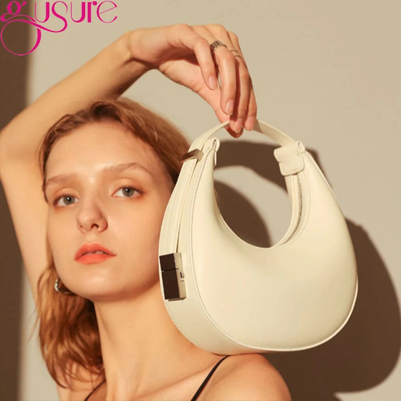 Half Moon Underarm Shoulder Bag Small Clutch Handbag For Women