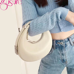 Half Moon Underarm Shoulder Bag Small Clutch Handbag For Women