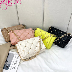 Quilted PU Leather Women Shoulder Bag Chain Purse Handbag Tote