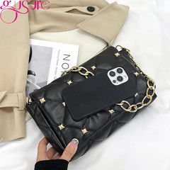 Quilted PU Leather Women Shoulder Bag Chain Purse Handbag Tote