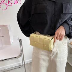 Woven PU Leather Waist Bag for Women Crossbody Shoulder Pouch
