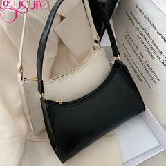 Retro Underarm Bag Soft PU Leather Women Candy Ladies Handbags