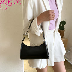 Retro Underarm Bag Soft PU Leather Women Candy Ladies Handbags