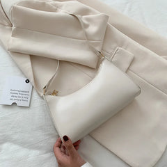 Retro Underarm Bag Soft PU Leather Women Candy Ladies Handbags