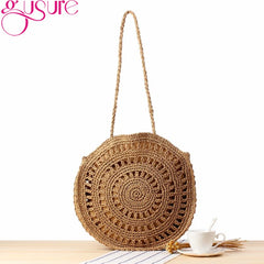 Beach Shoulder Bags Women Hollow Handbags Straw Knitting Bags