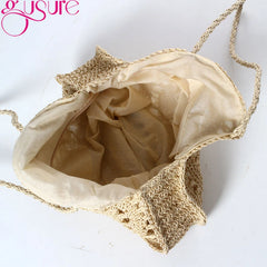 Beach Shoulder Bags Women Hollow Handbags Straw Knitting Bags
