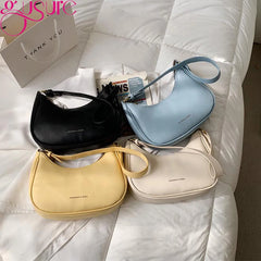 Small PU Leather Shoulder Bag for Women, Casual Vintage Underarm Handbag