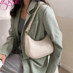 Small PU Leather Shoulder Bag for Women, Casual Vintage Underarm Handbag