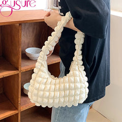 Quilted Underarm Shoulder Bag for Women Small Handbag Purse