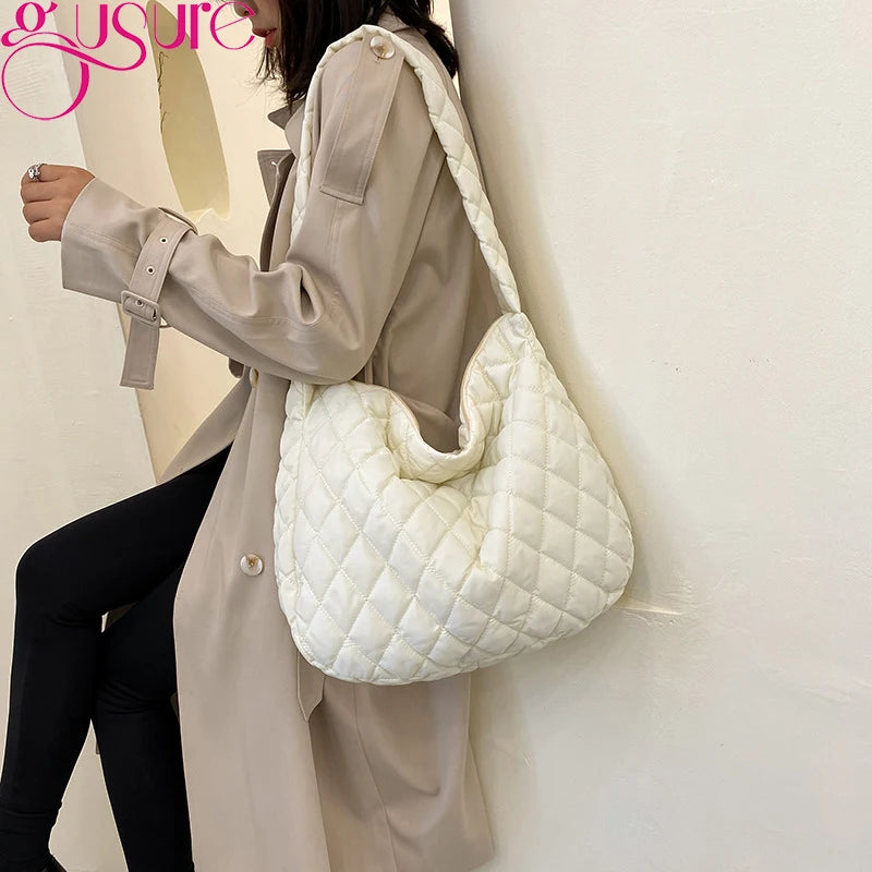 Quilted Crossbody Bag for Women Shopper Tote Handbag Purse