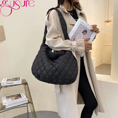 Quilted Crossbody Bag for Women Shopper Tote Handbag Purse