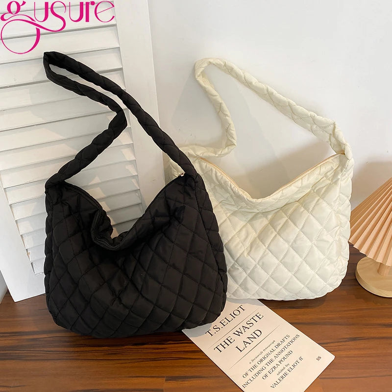 Quilted Crossbody Bag for Women Shopper Tote Handbag Purse