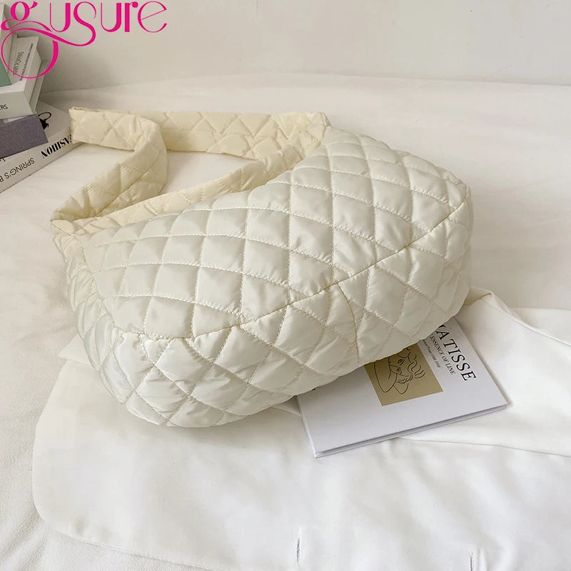 Quilted Crossbody Bag for Women Shopper Tote Handbag Purse