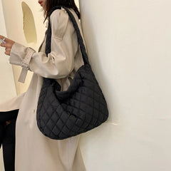 Quilted Crossbody Bag for Women Shopper Tote Handbag Purse