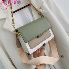 Leather Crossbody Bag Chain Shoulder Messenger Lady Travel Purse