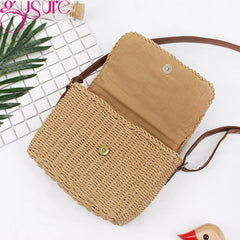 Straw Crossbody Bag Bohemian Small Knitting Summer Beach Purse Handbag