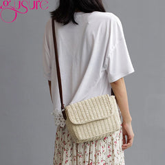 Straw Crossbody Bag Bohemian Small Knitting Summer Beach Purse Handbag