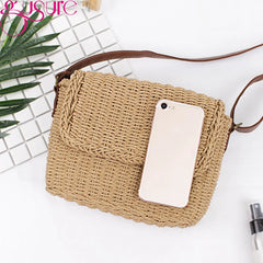 Straw Crossbody Bag Bohemian Small Knitting Summer Beach Purse Handbag