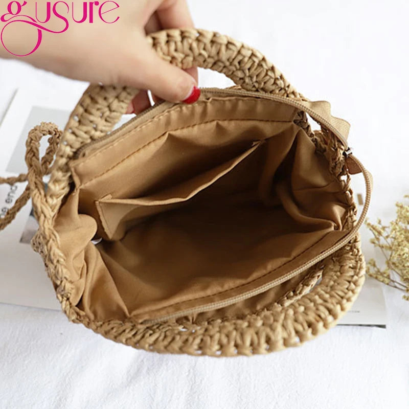 Summer Straw Bags For Women Woven Beach Raffia Small Handbags