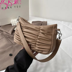 Summer Underarm Hobo Bag For Women PU Leather Small Handbag