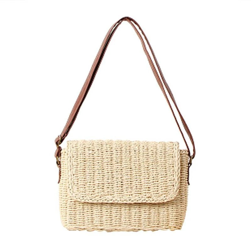 Summer Women Shoulder Bag Straw Woven Bags Flap Crossbody Bags