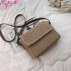 Summer Women Shoulder Bag Straw Woven Bags Flap Crossbody Bags