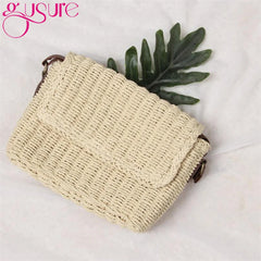 Summer Women Shoulder Bag Straw Woven Bags Flap Crossbody Bags