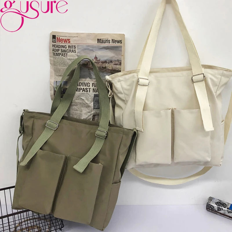 Waterproof Canvas Girl Shoulder Bucket Bag Crossbody Tote Purse