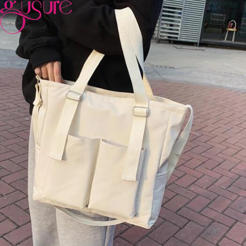 Waterproof Canvas Girl Shoulder Bucket Bag Crossbody Tote Purse
