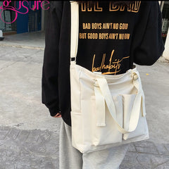 Waterproof Canvas Girl Shoulder Bucket Bag Crossbody Tote Purse