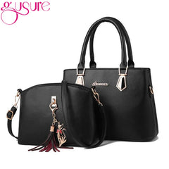 Women PU Leather Tassel Handbags Large Capacity Tote Crossbody Bags