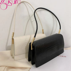 Retro PU Leather Handbag Top Handle Tote Underarm Vintage Bag Clutch Purse