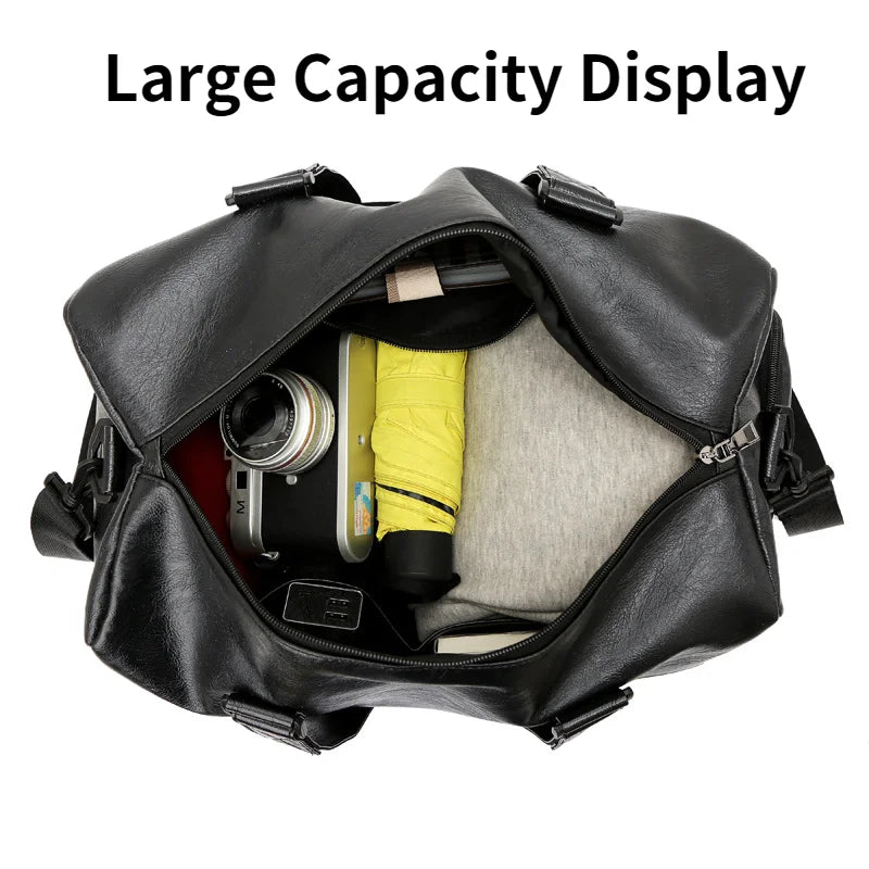 Leather Gym Bag Dry Wet Bags Men Training Yoga Travel Shoulder Sac De Sport