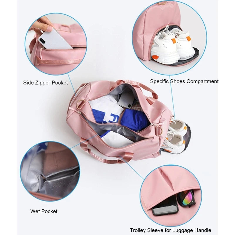 Gym Duffel Bag with Shoe Compartment Multicolor