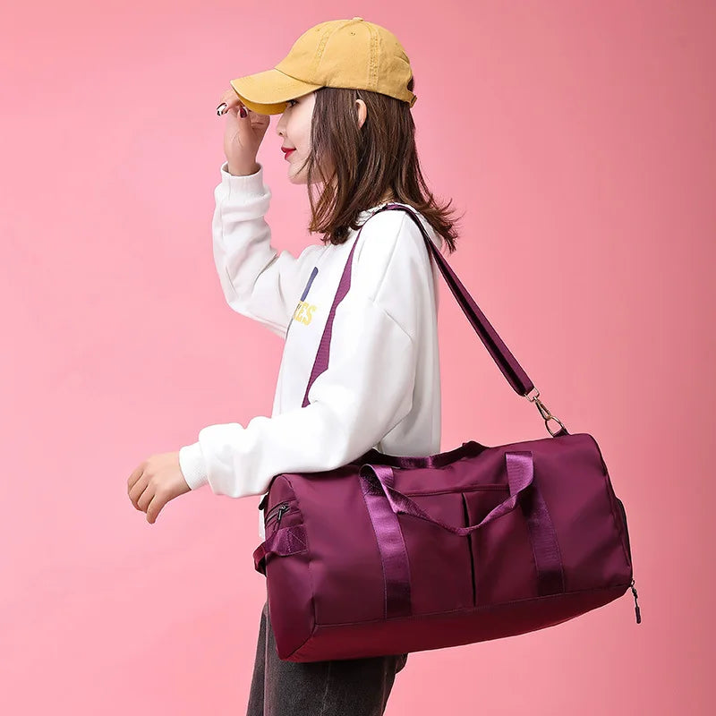 Women's Gym Bag with Shoe Compartment & Wet Pocket