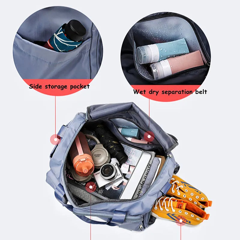 Sports Gym Bag Women Men Fitness Dry Wet Seperation Shoulder Bag