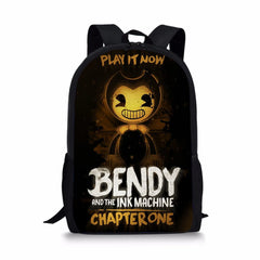 Bendy-Ink-Game Pattern School Backpack for Children