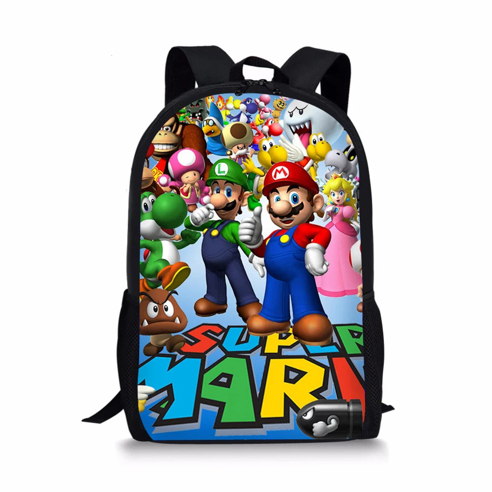 Super-Malio Students School Bag Game Pattern Teenagers Book-Bags