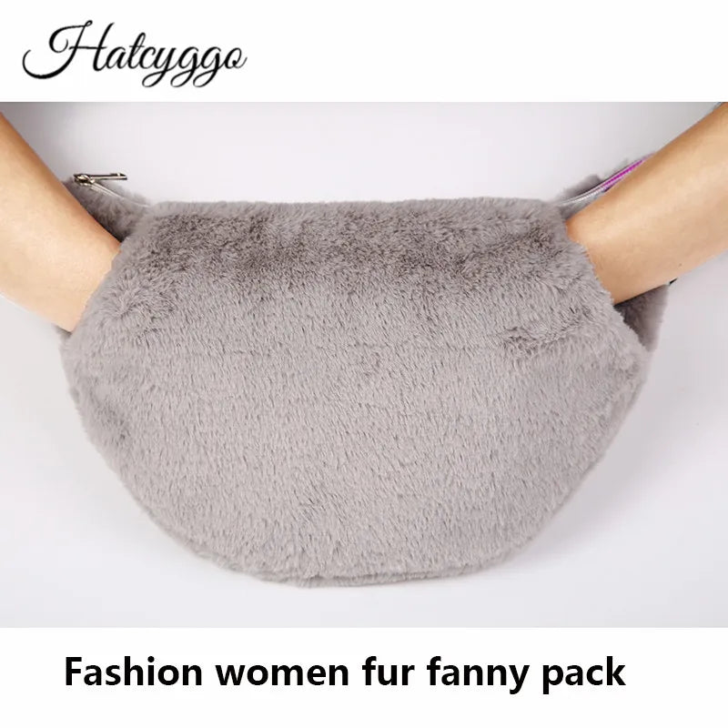 Women Fur Waist Bag Fanny Pack Winter Hip Bum Bags Female Large Capacity Suede